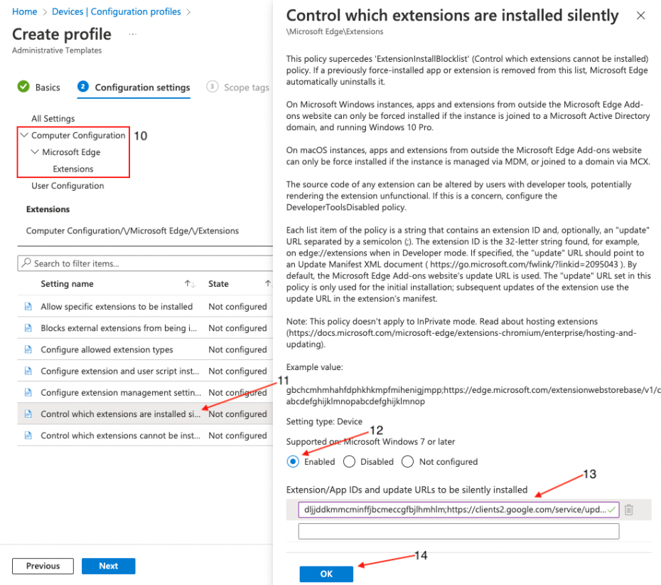 Manage Microsoft Edge Chromium extensions with Microsoft Intune