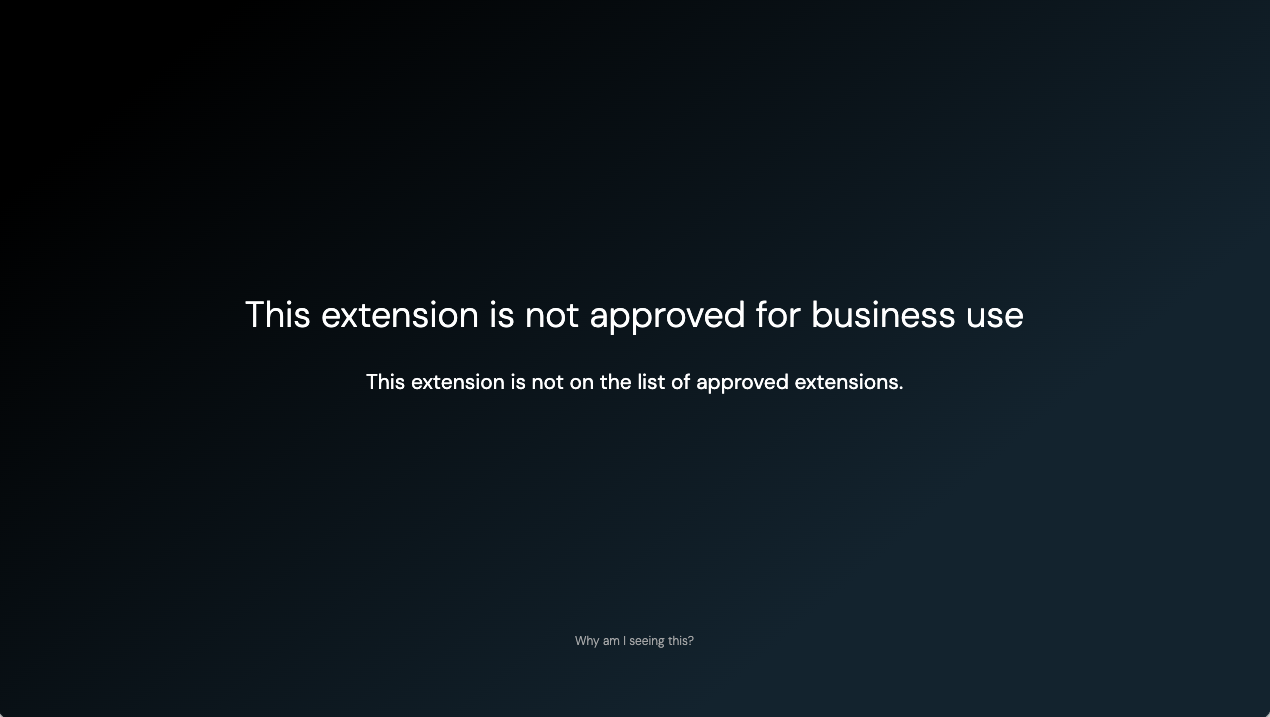 Browser extension block screen - KB 10138