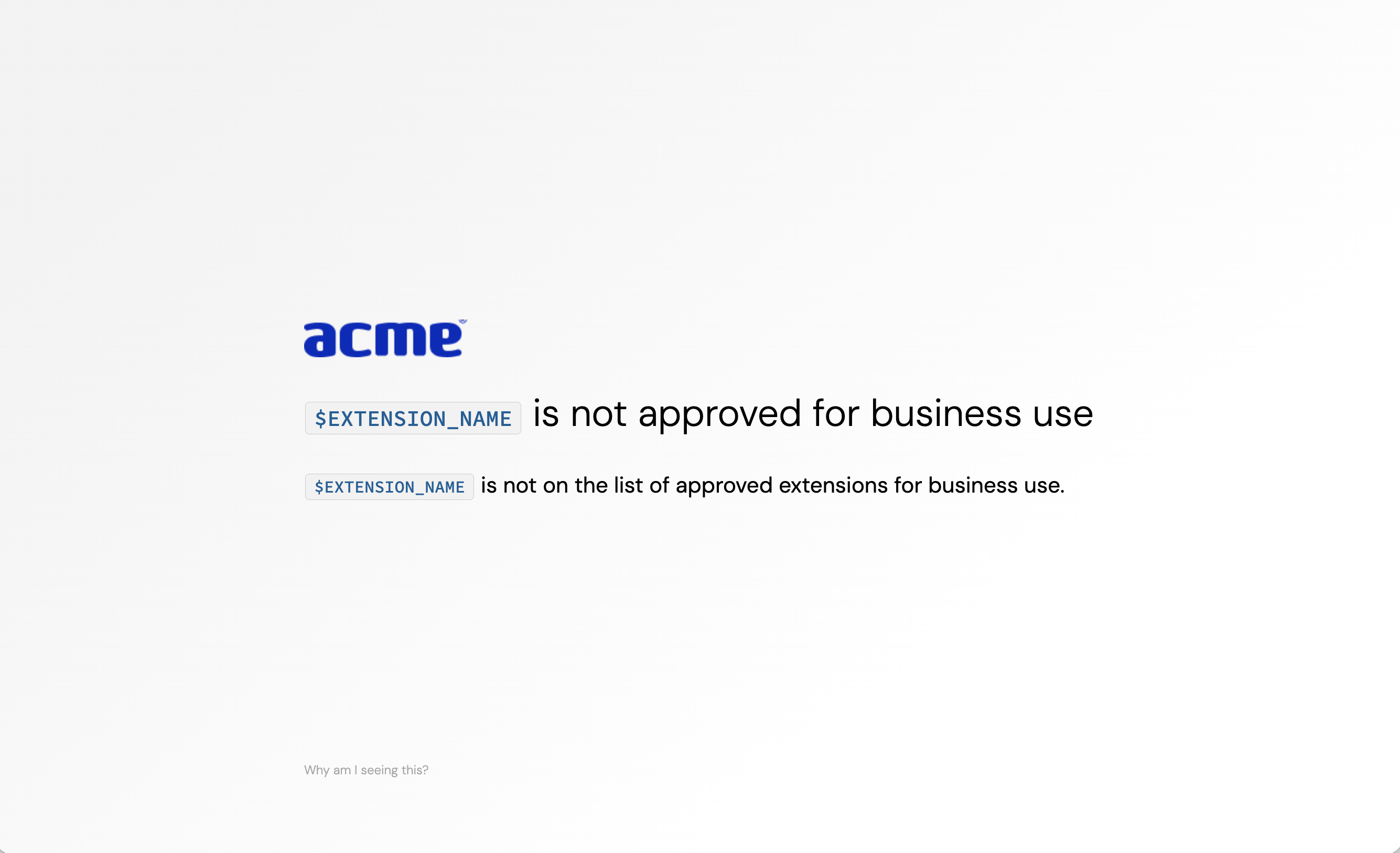 Browser extension block screen - KB 10138