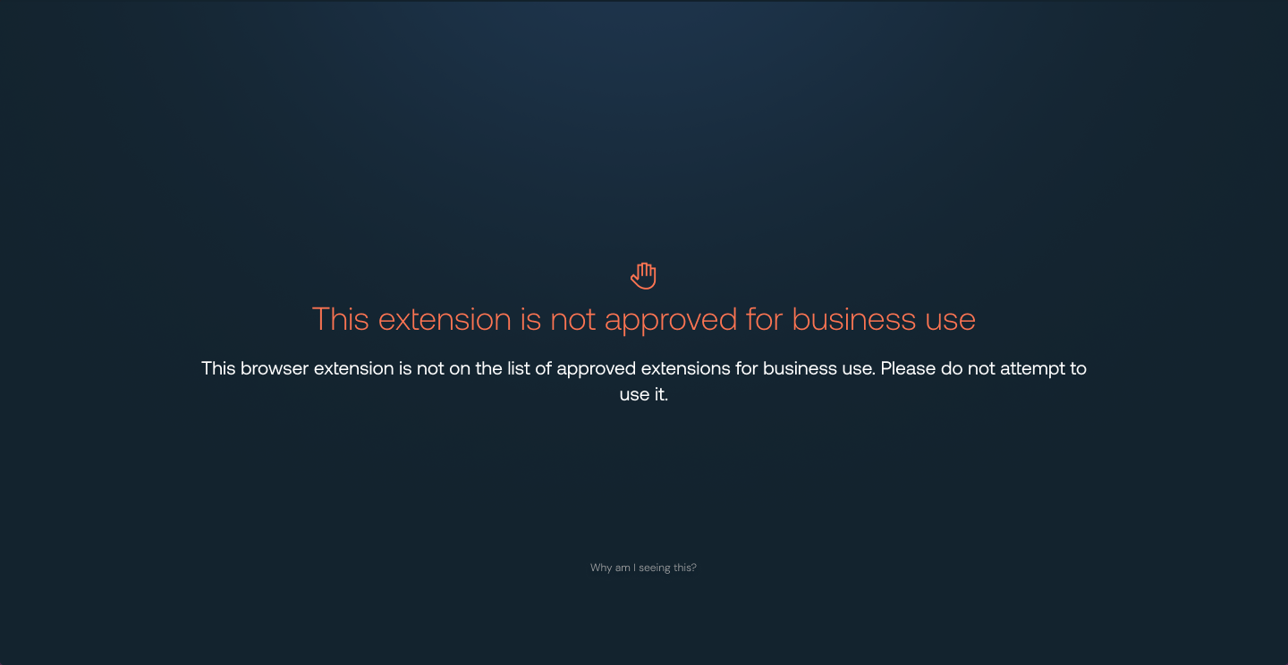 Browser extension block screen - KB 10138