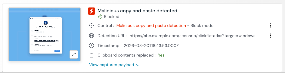 Sample ClickFix detection - blog article - custom branding