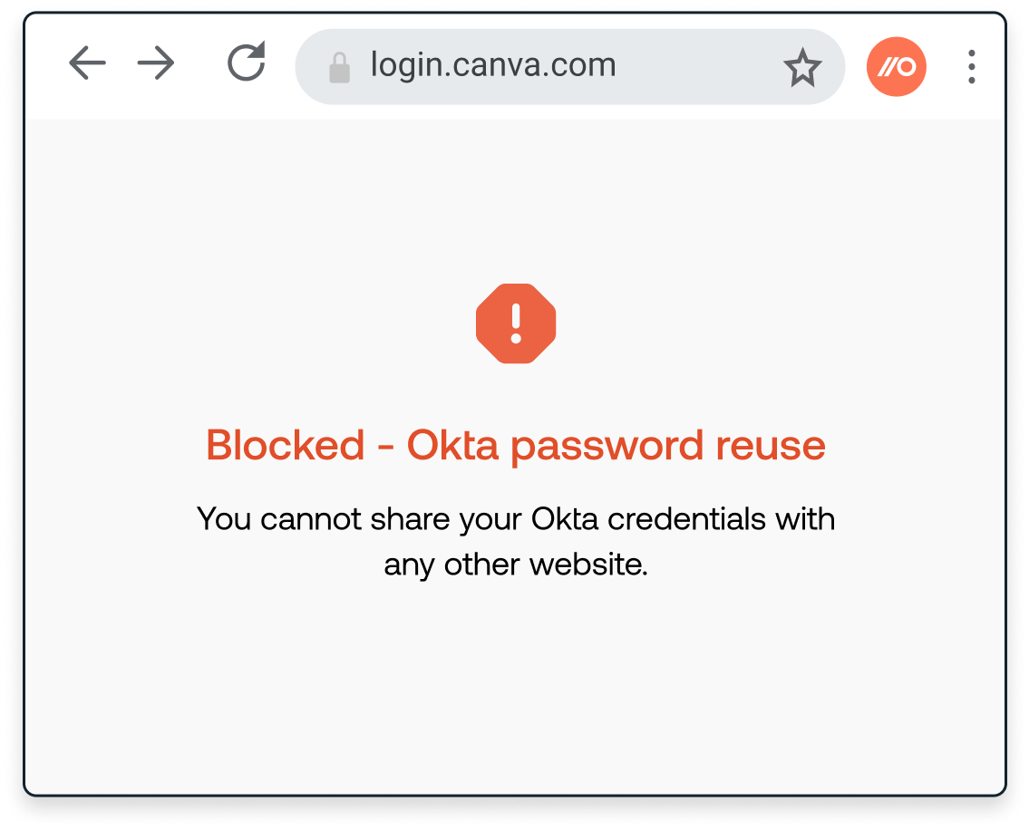 Okta password reuse blocked