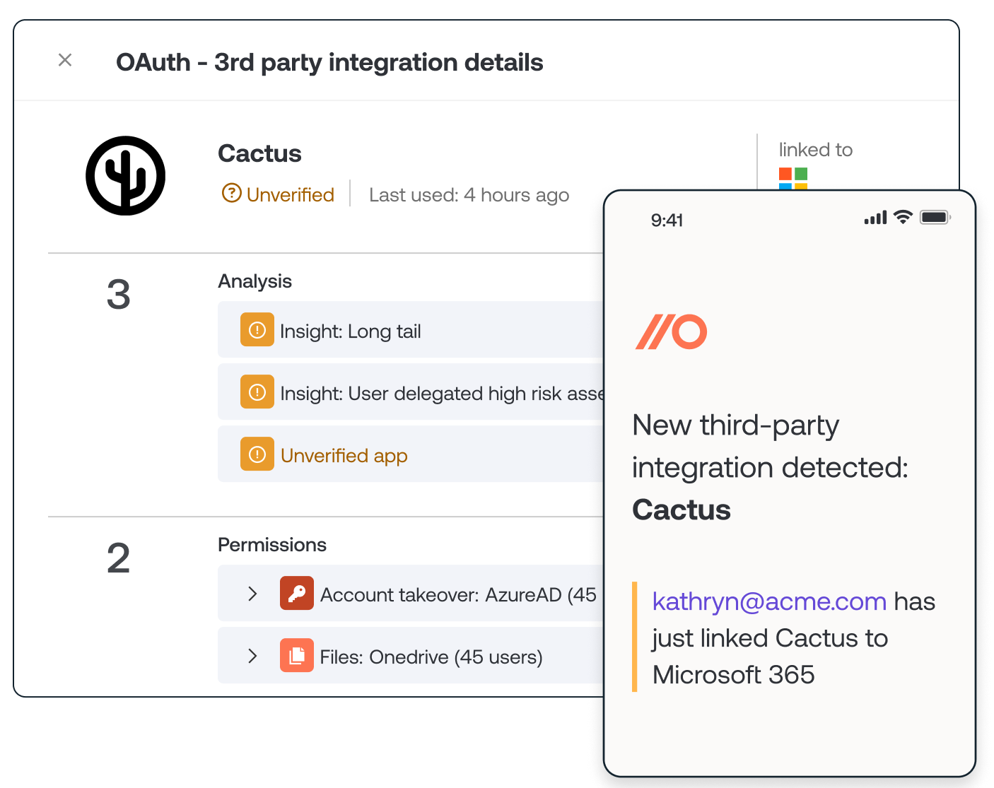 Get alerted immediately to new SaaS and third-party integrations