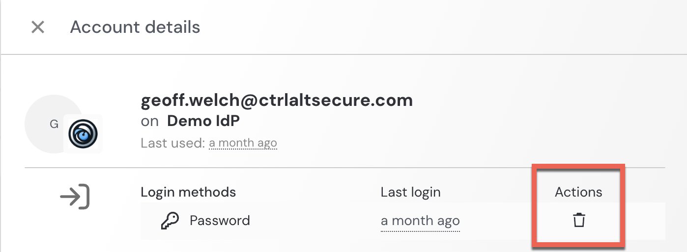 Forget login methods - account details - KB 10107