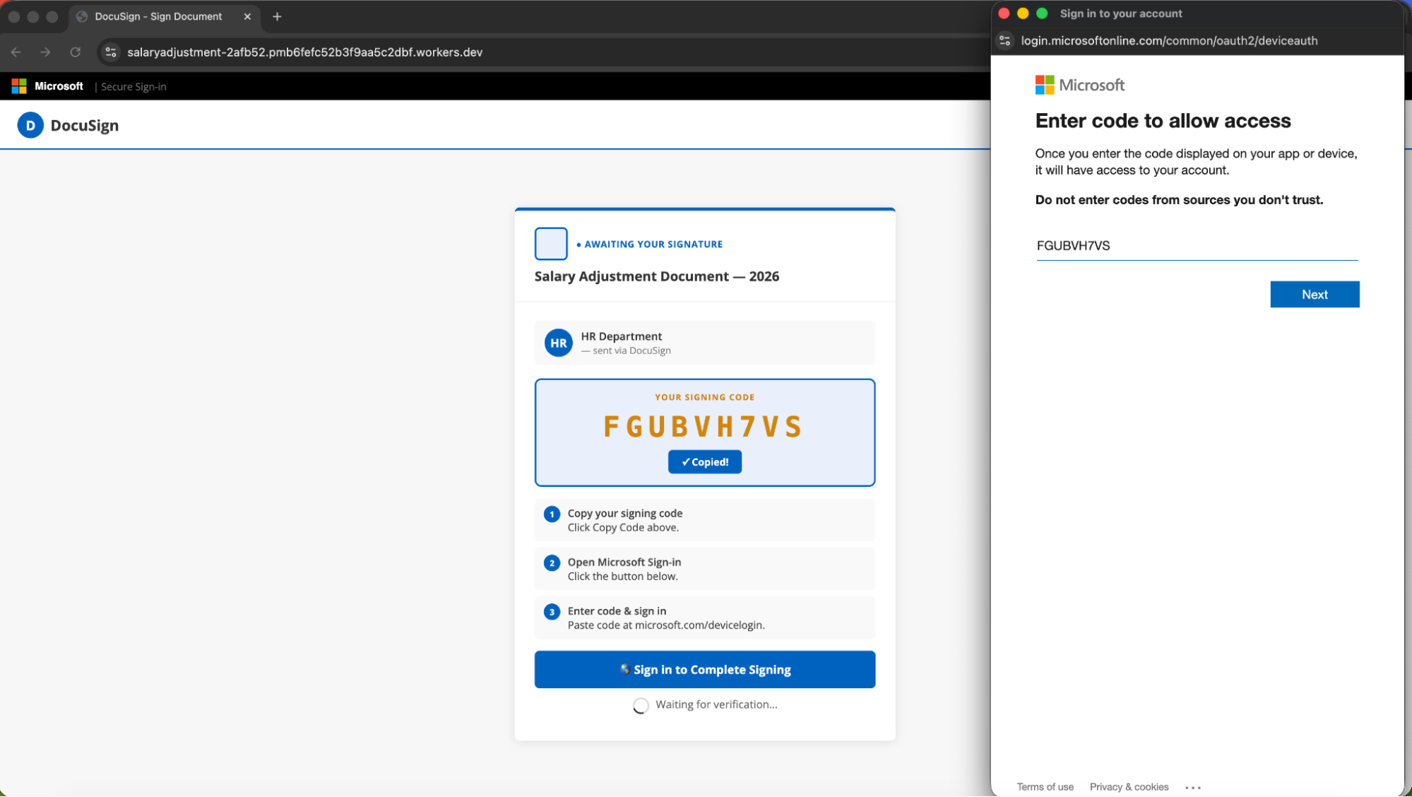 FLOW_TOKEN kit. Notably uses a popup like prod EvilTokens.