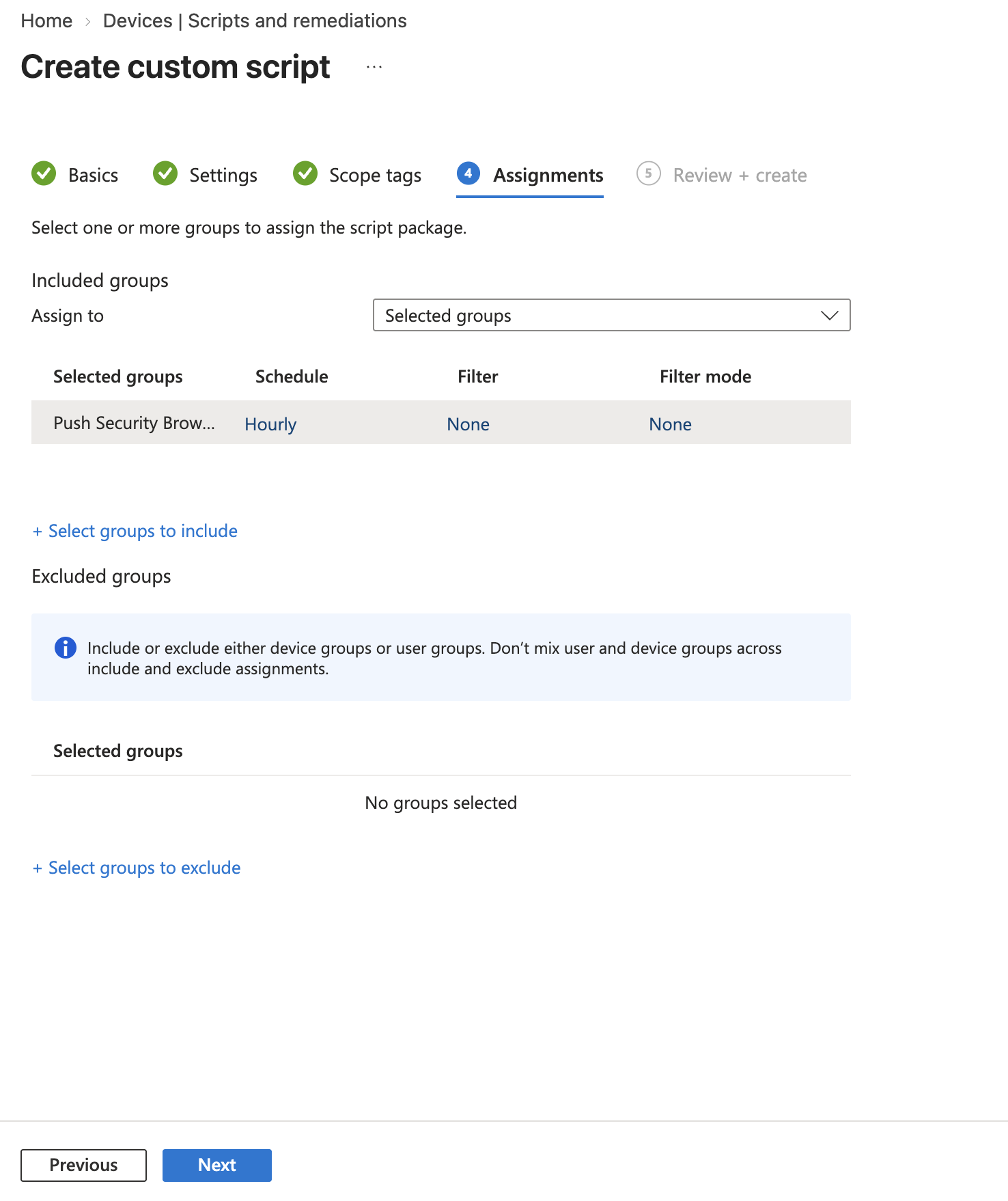 Generate MDM config with incognito scripts - create custom script step 4 assignments - KB 10162