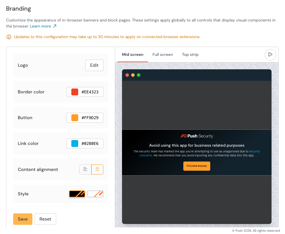 Branding settings - blog article - custom branding