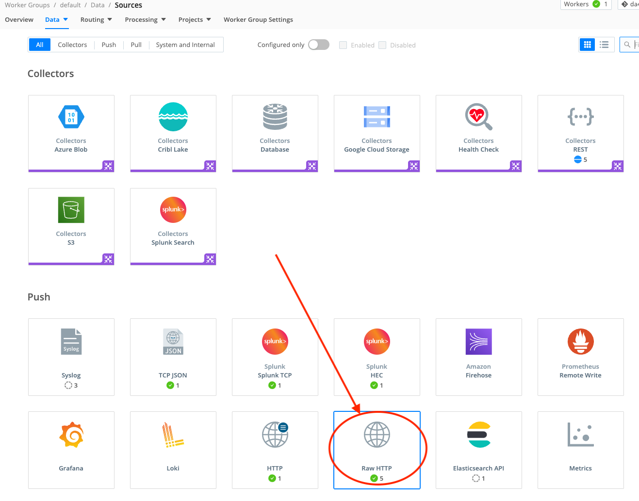 Cribl Cloud integration setup step 2 - docs
