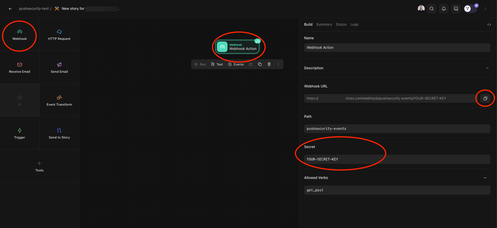 Tines SOAR setup step 1 - docs