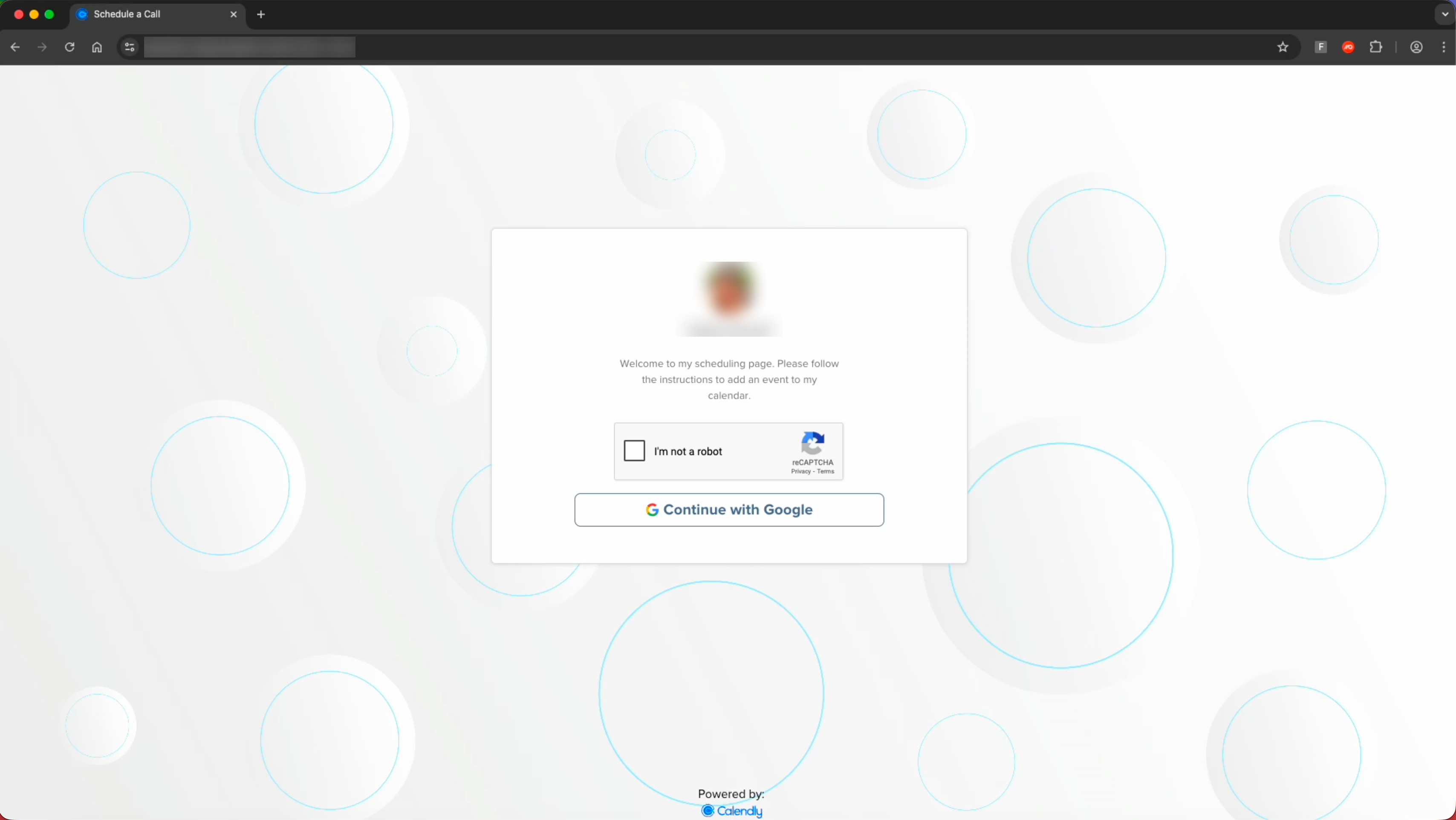 Fake Calendly landing page. 