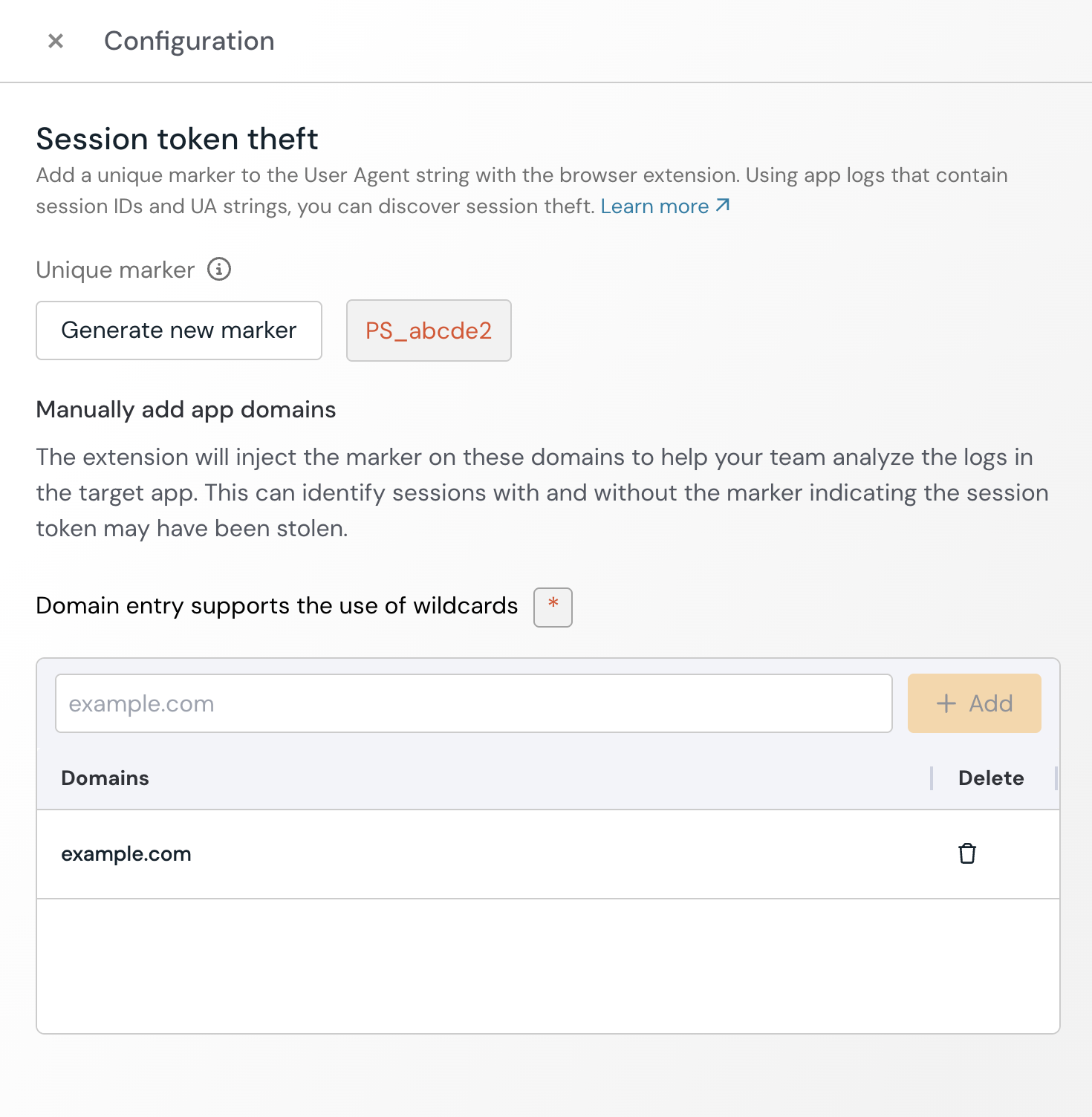 Session token theft detection config screen - KB 10114