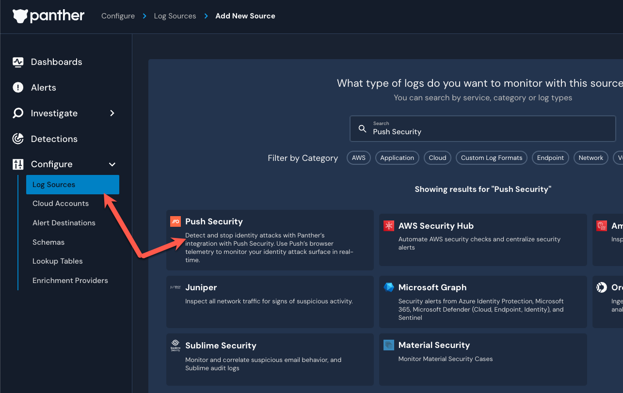 Panther SIEM setup - step 1 - docs