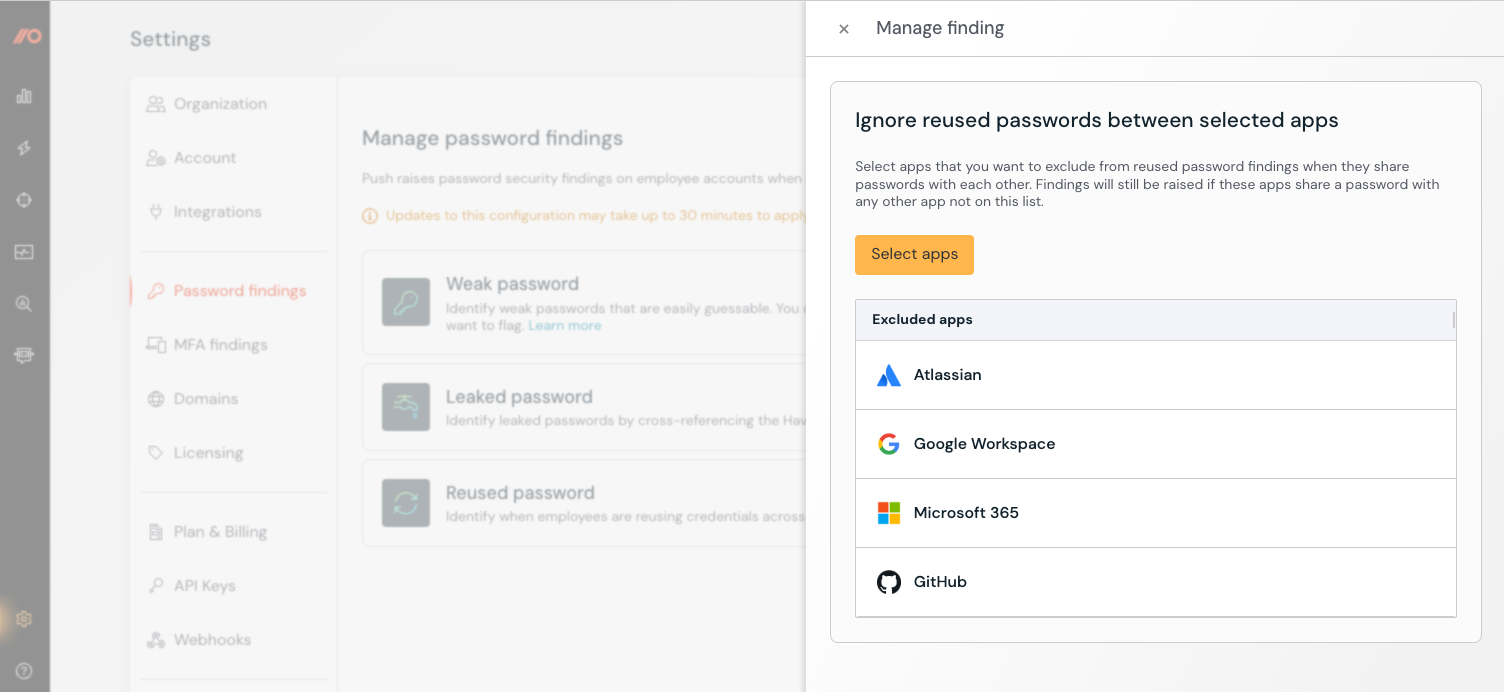 Reused password exception config - KB 10139