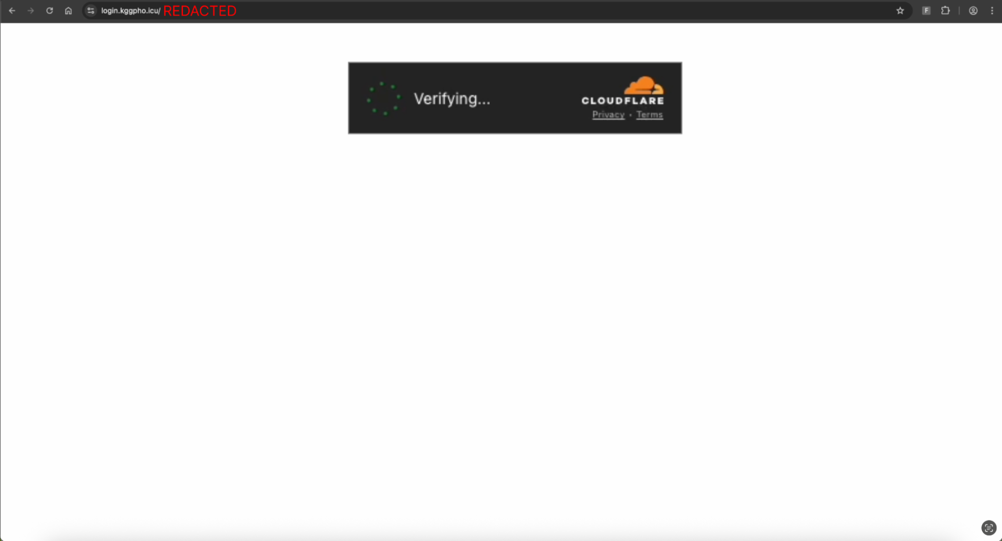 The phishing page is protected by Cloudflare Turnstile.