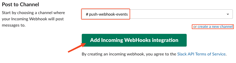 Add webhook integration - docs - Slack webhook