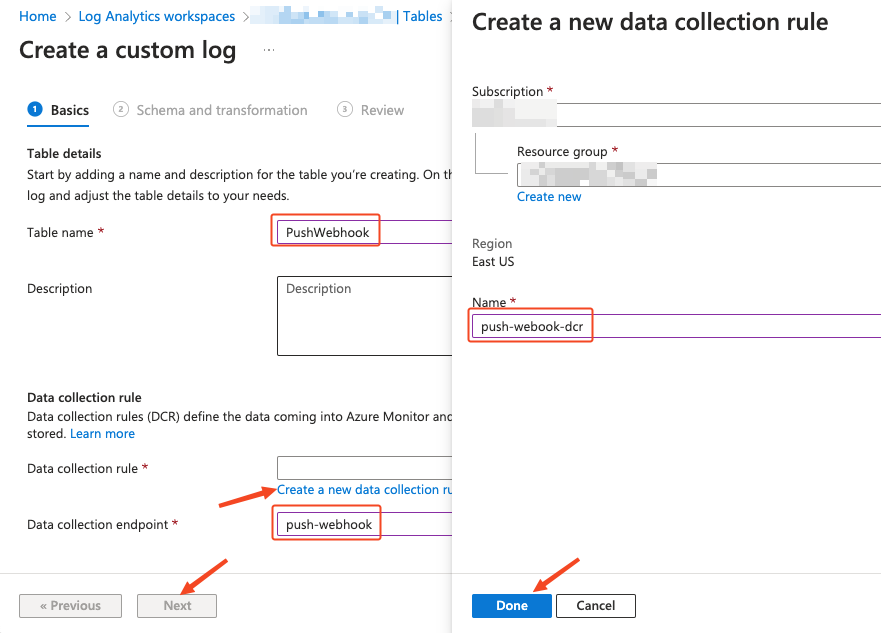 Azure new custom log step 2 - Sentinel SIEM