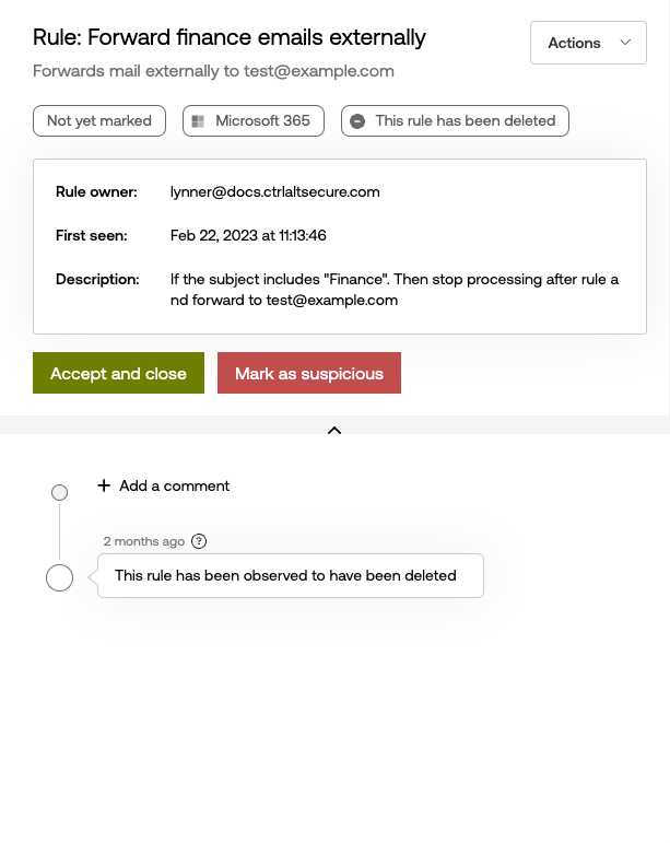 Mail rules details pane - docs