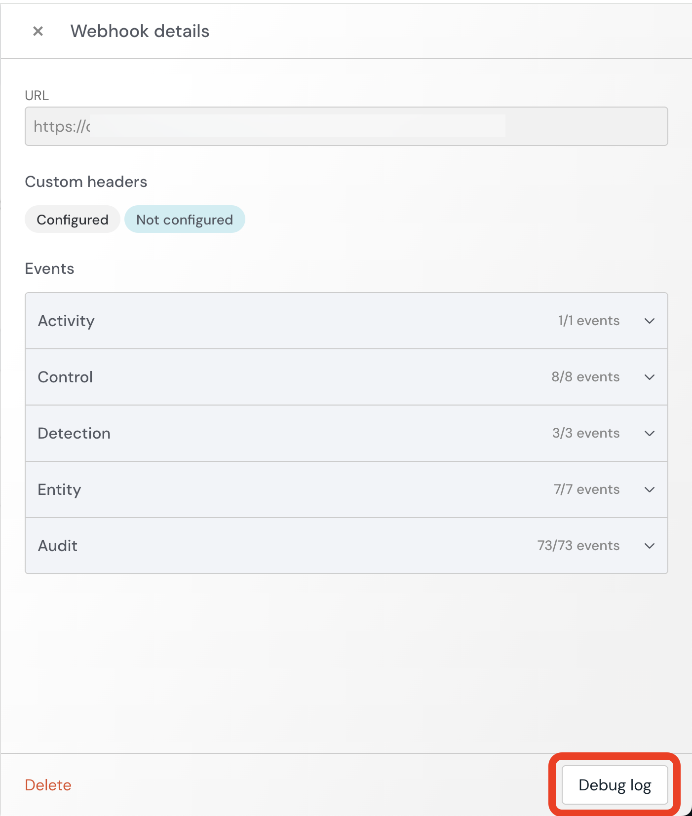 Webhook debug log button - KB 10101