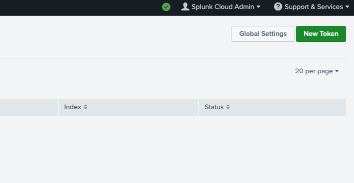Splunk SIEM setup - new token