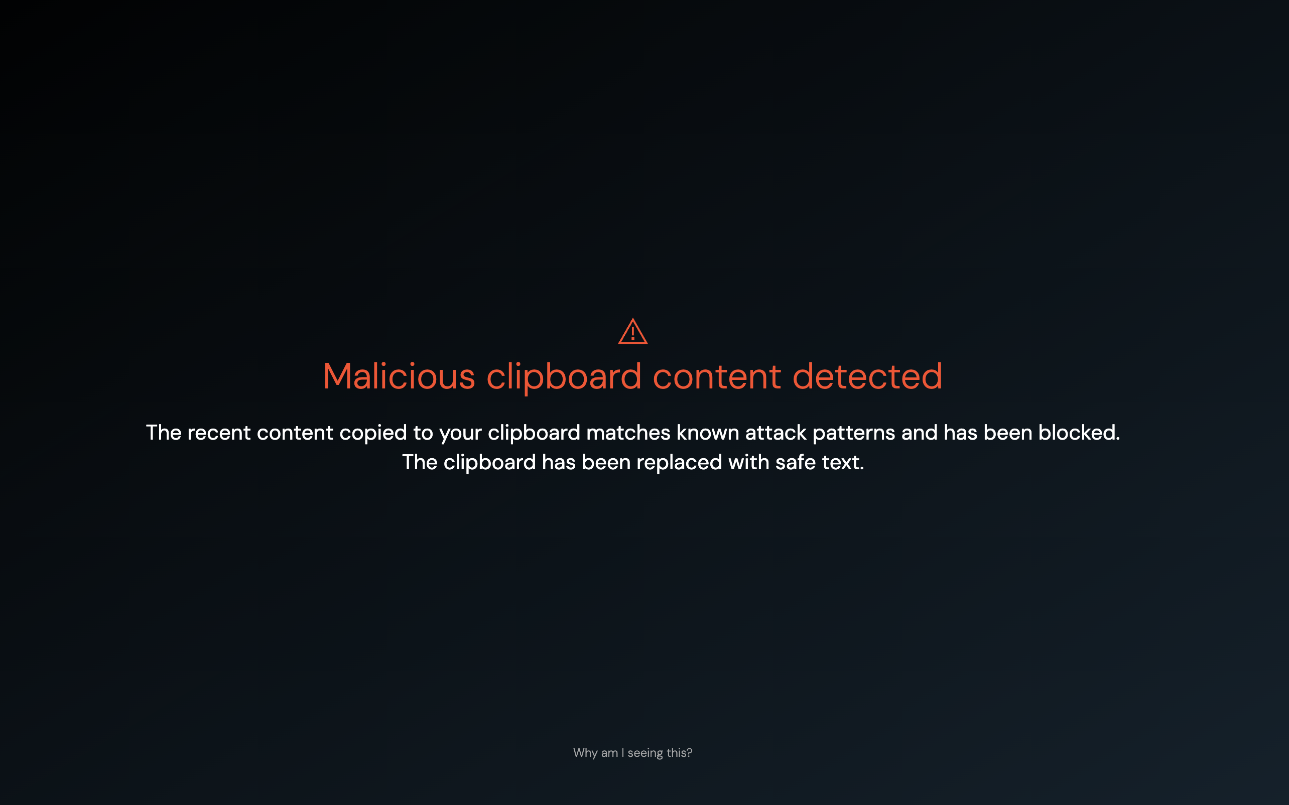 Clickfix detection block page