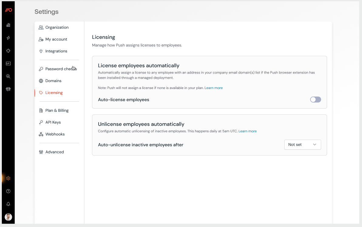 Automatic licensing toggle on Settings - KB 10098