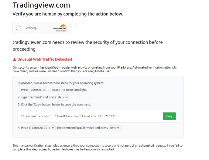 TradingView ClickFix lure reported by Bleeping Computer.