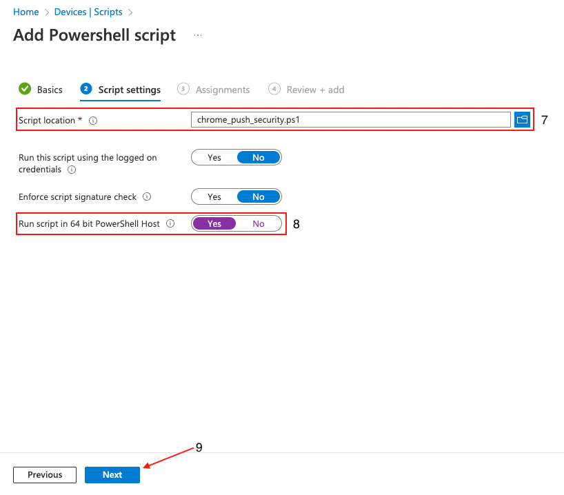 InTune - Device Management Powershell Chrome step 2: KB 10054