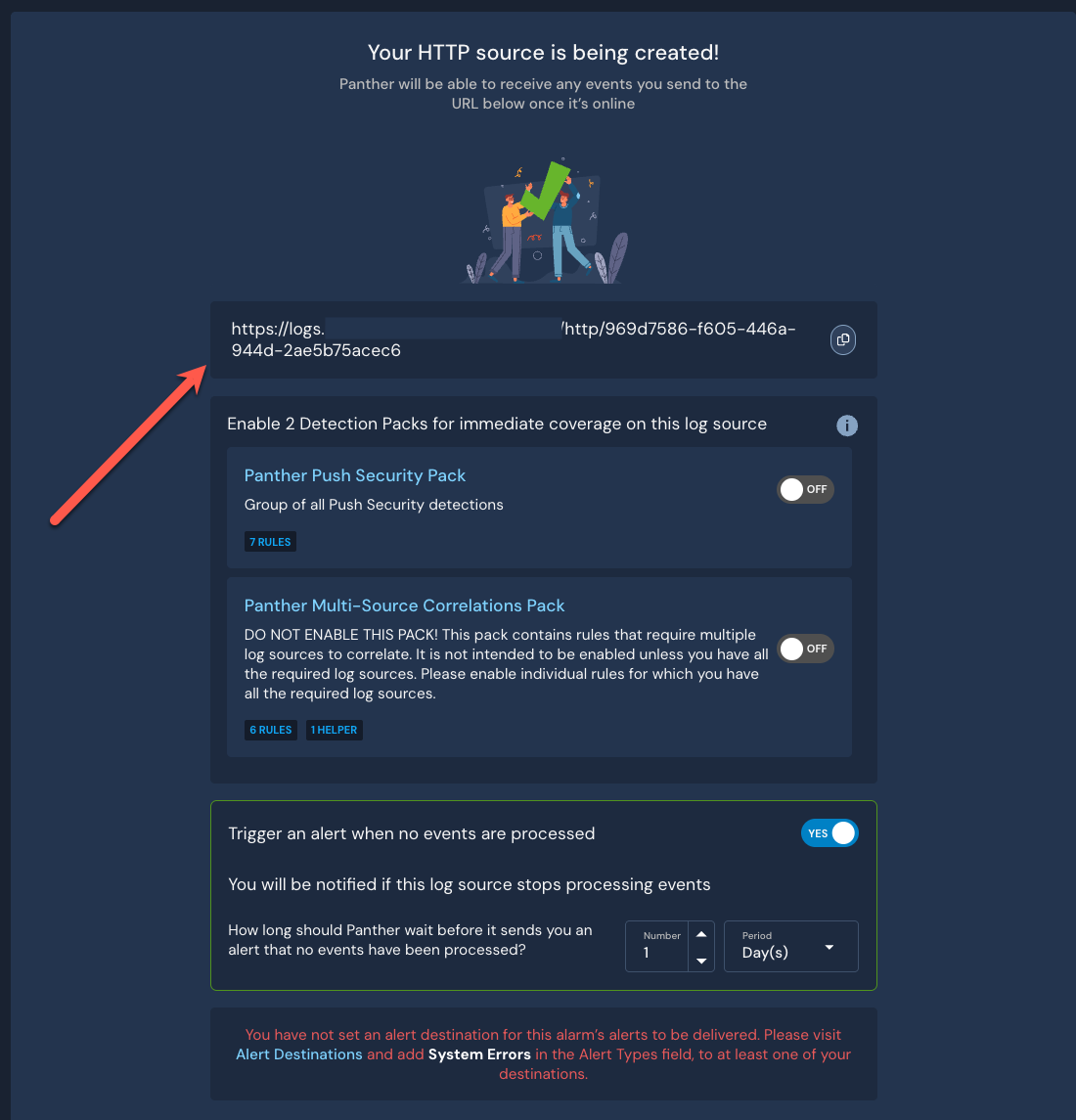 Panther SIEM setup - step 4 - docs