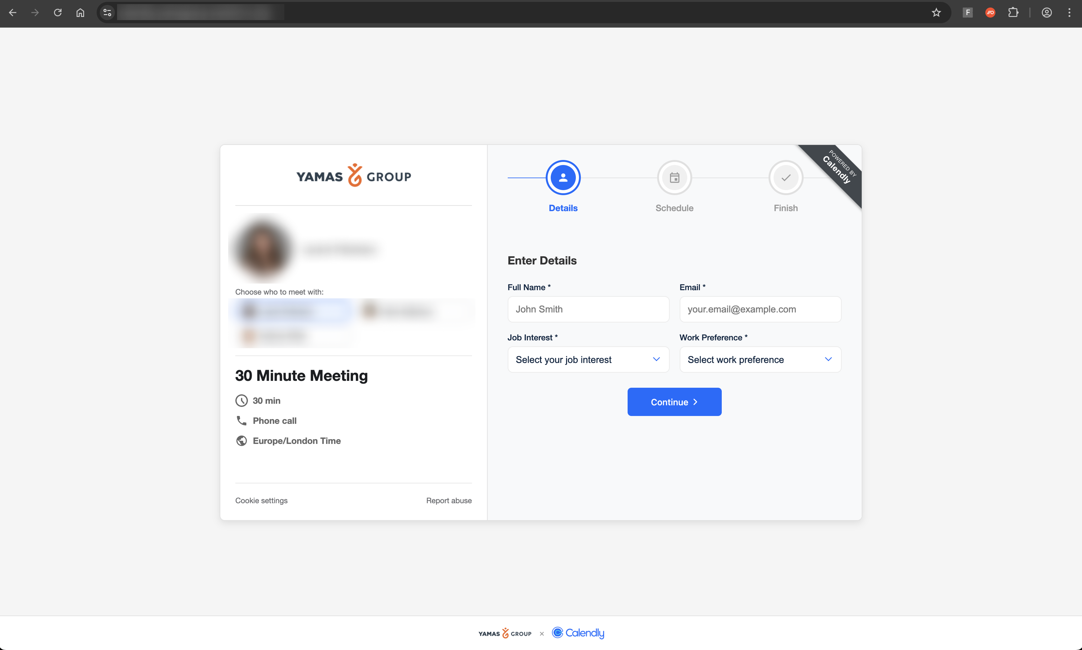 Newer phishing variant impersonating Calendly.