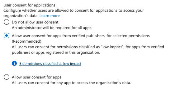 User consent for applications