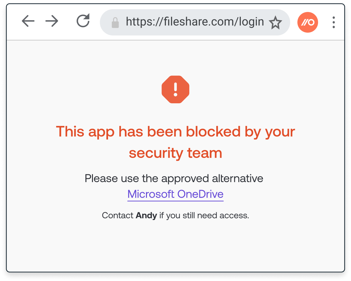Blocked app