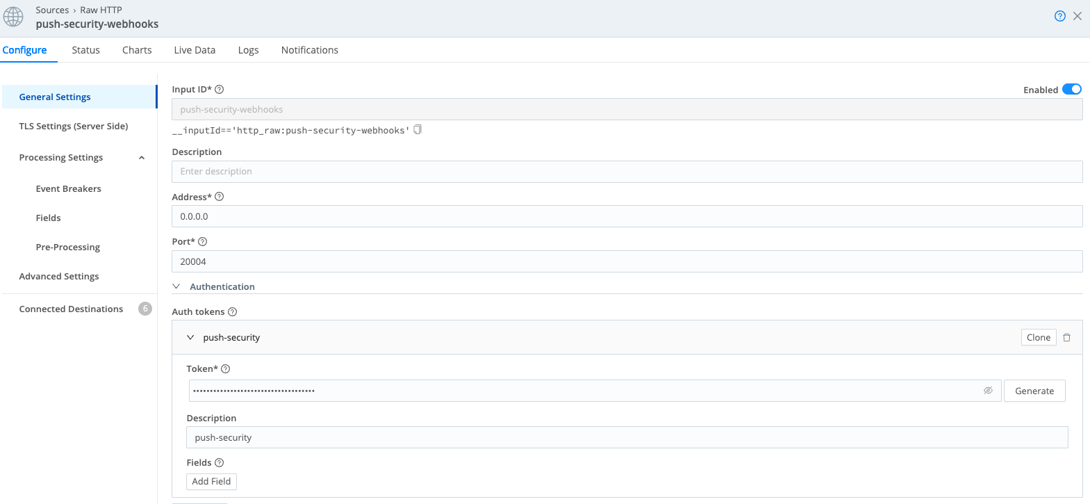 Cribl Cloud integration setup step 3 - docs