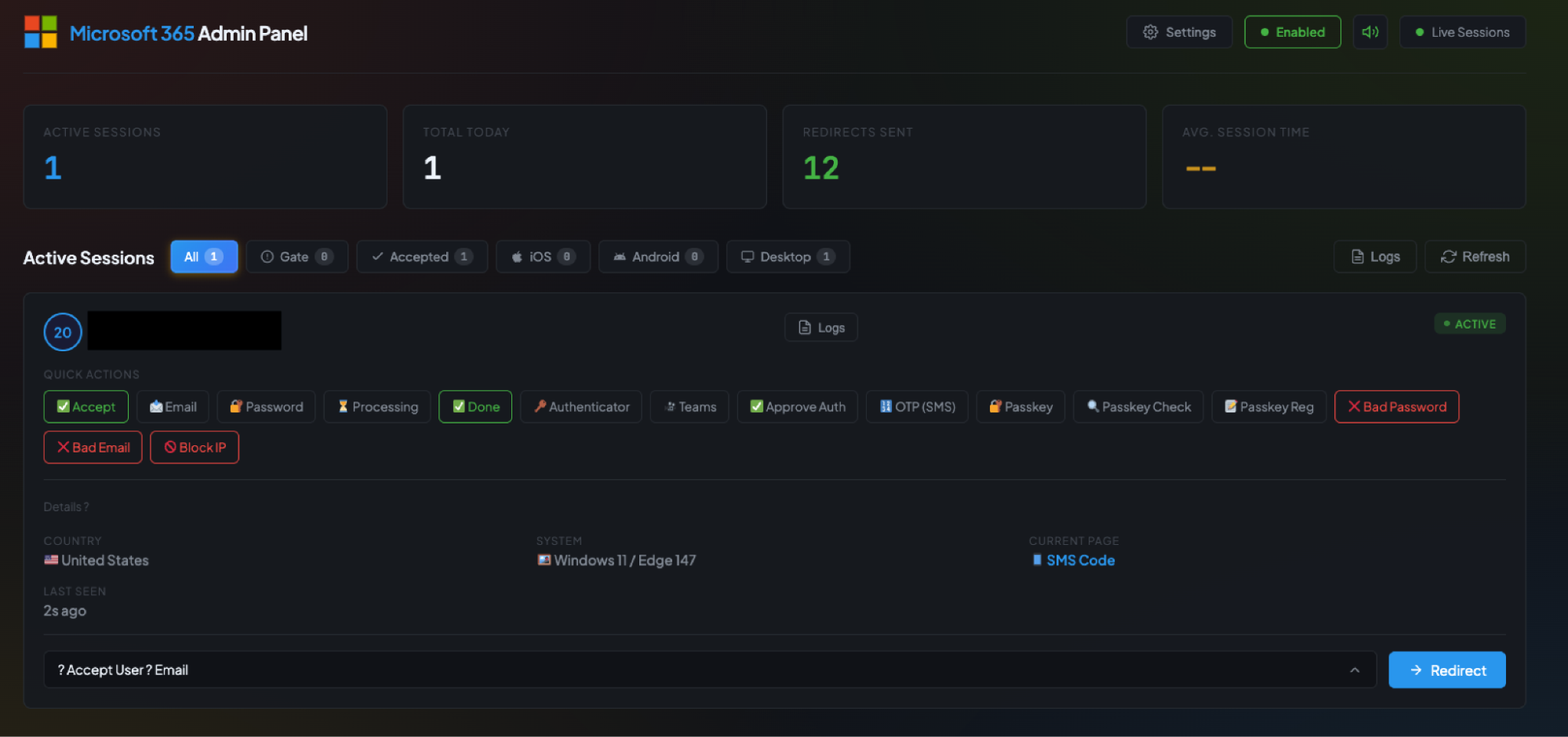 Revamped admin panel specifically targeting M365.