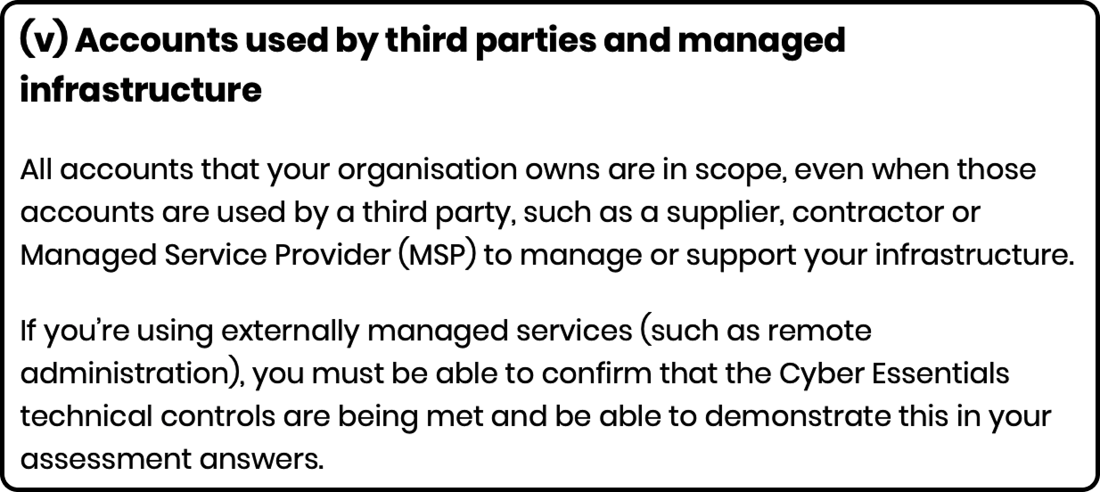 Third-party requirements.