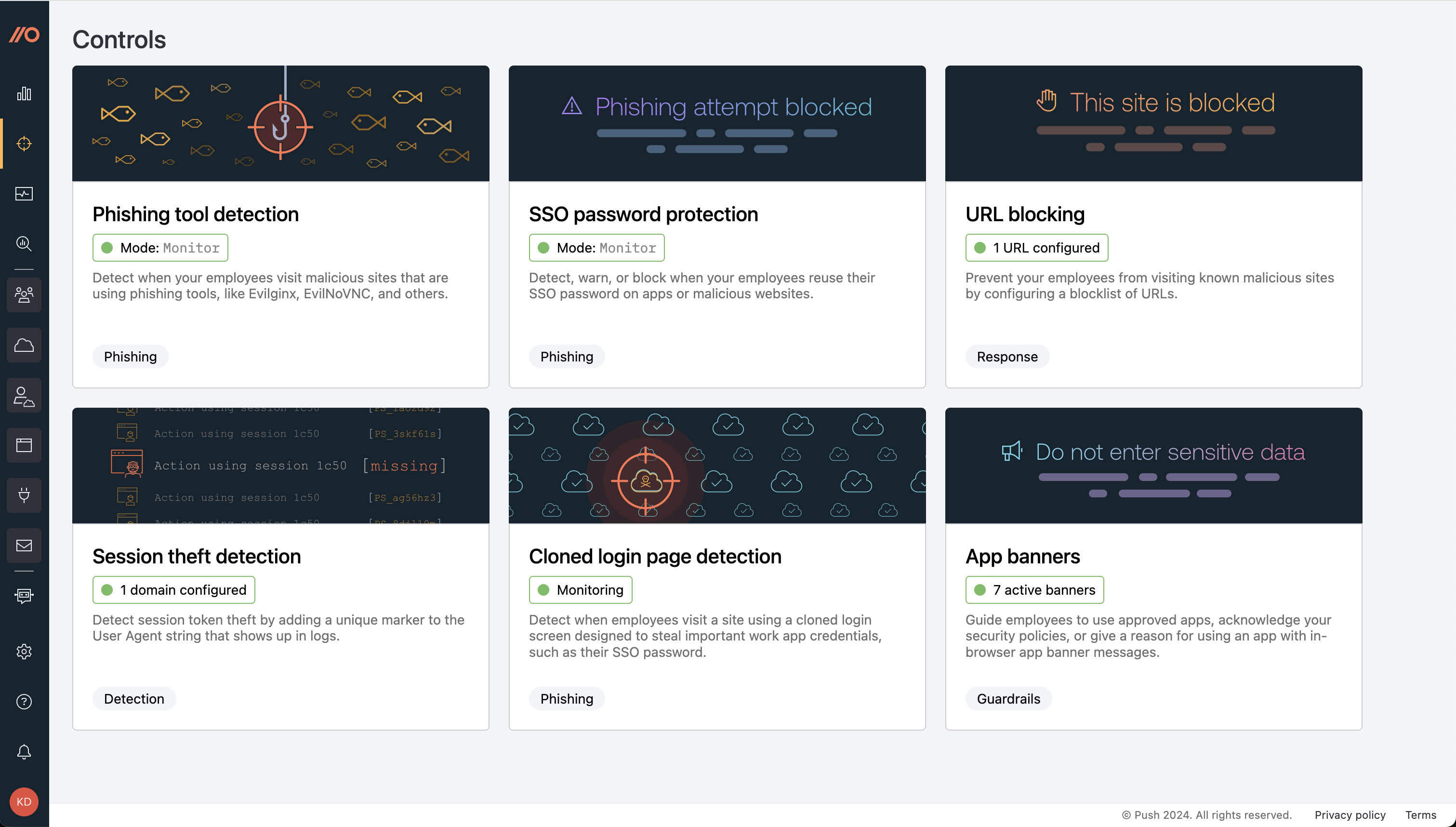 Controls page