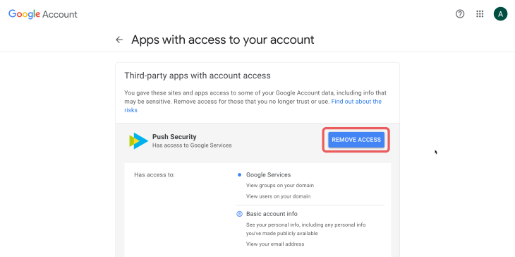 Google Workspace: third party apps remove Push