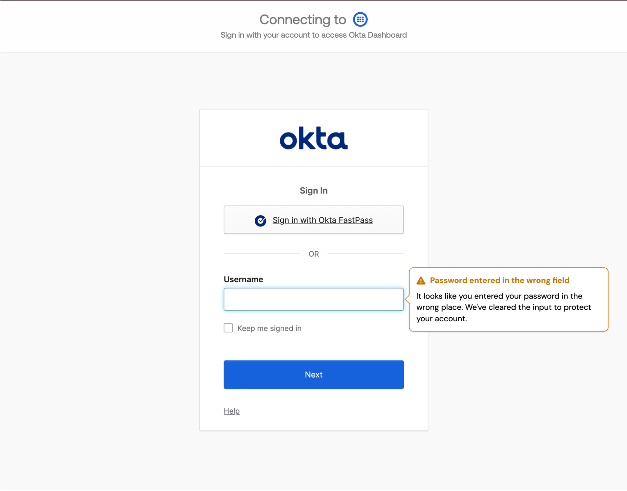 Password entry prevention tooltip - KB 10151