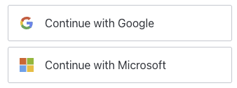 Google and Microsoft social login buttons