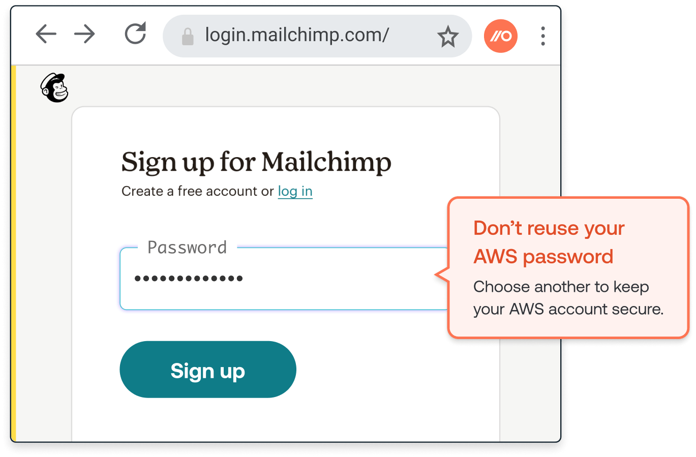 Mailchimp and AWS password