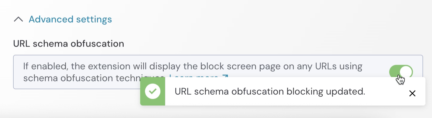 Enable URL schema obfuscation