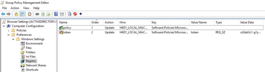 Group Policy editor - MS Edge registry settings final: KB 10053