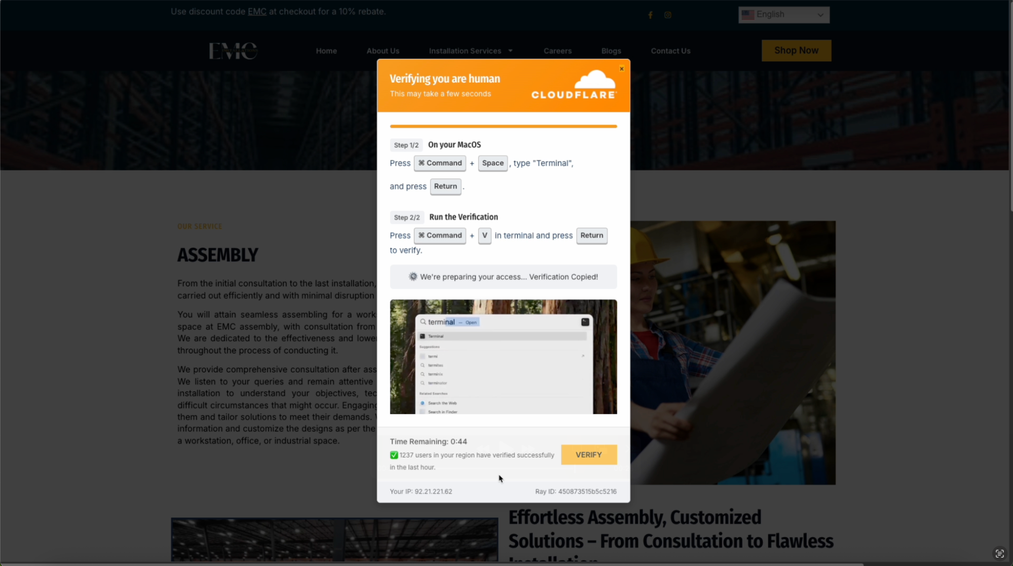 The most advanced ClickFix page we’ve seen — complete with an embedded video showing the victim how to complete the check.