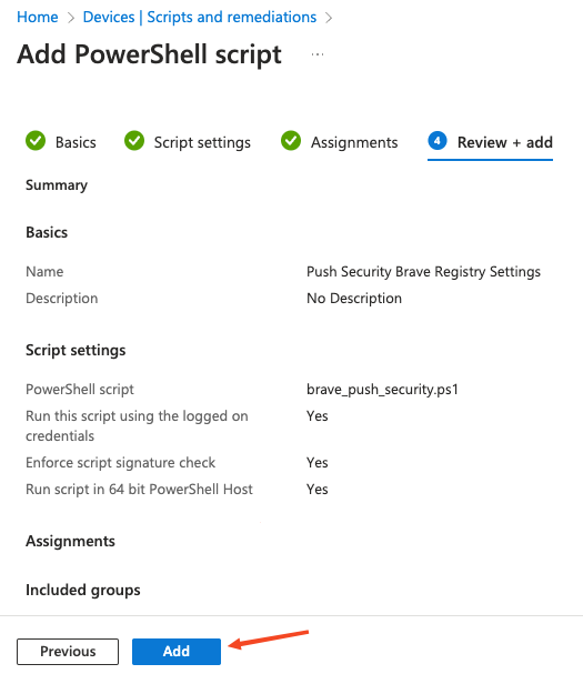 Intune MDM instructions for Brave - review and add powershell script