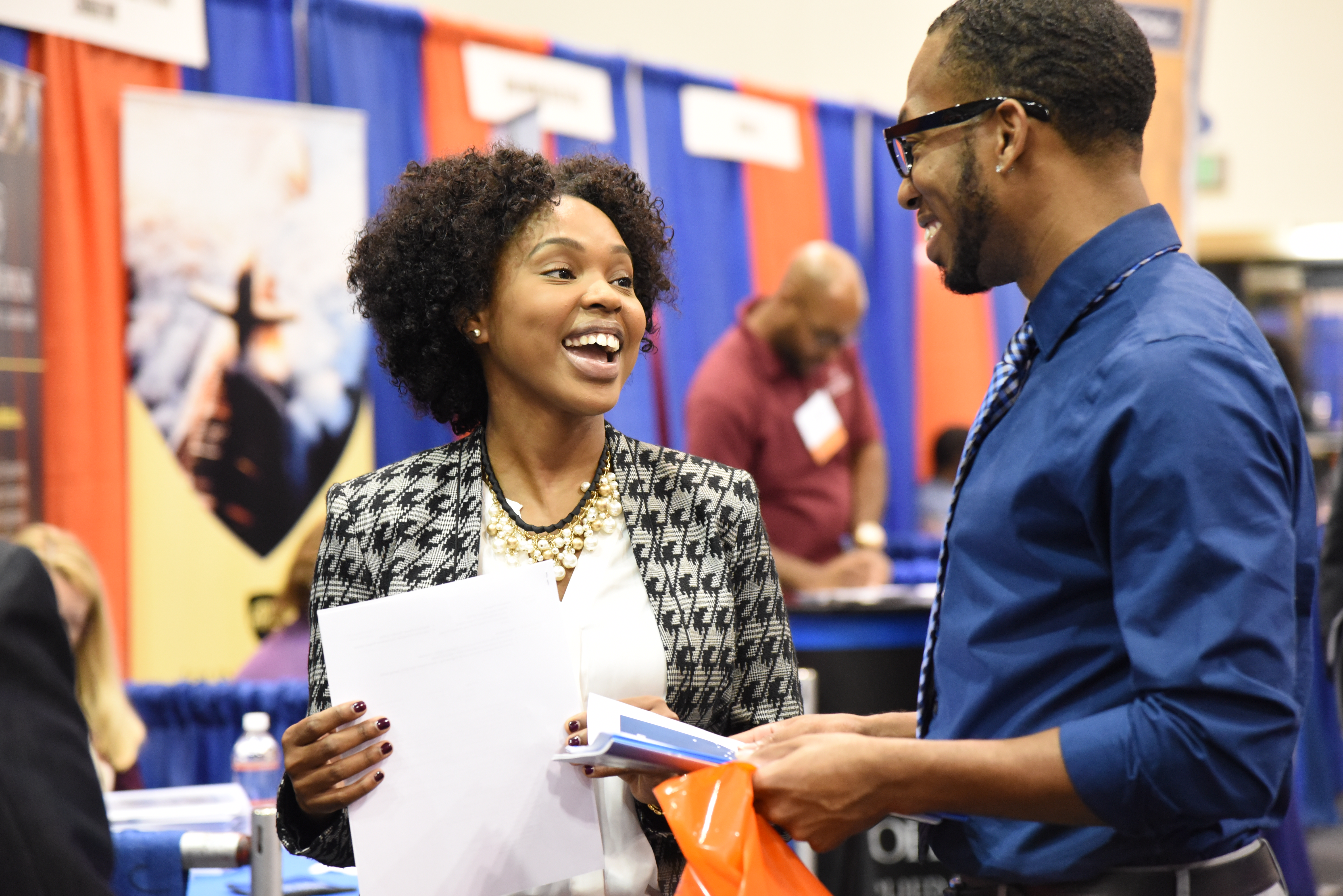 students at a career fair