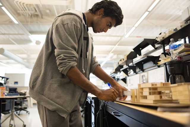 Student constructing model building