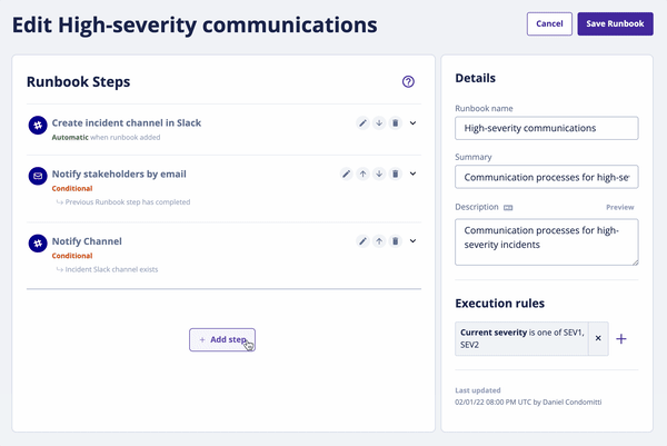 Improvements to runbooks | FireHydrant