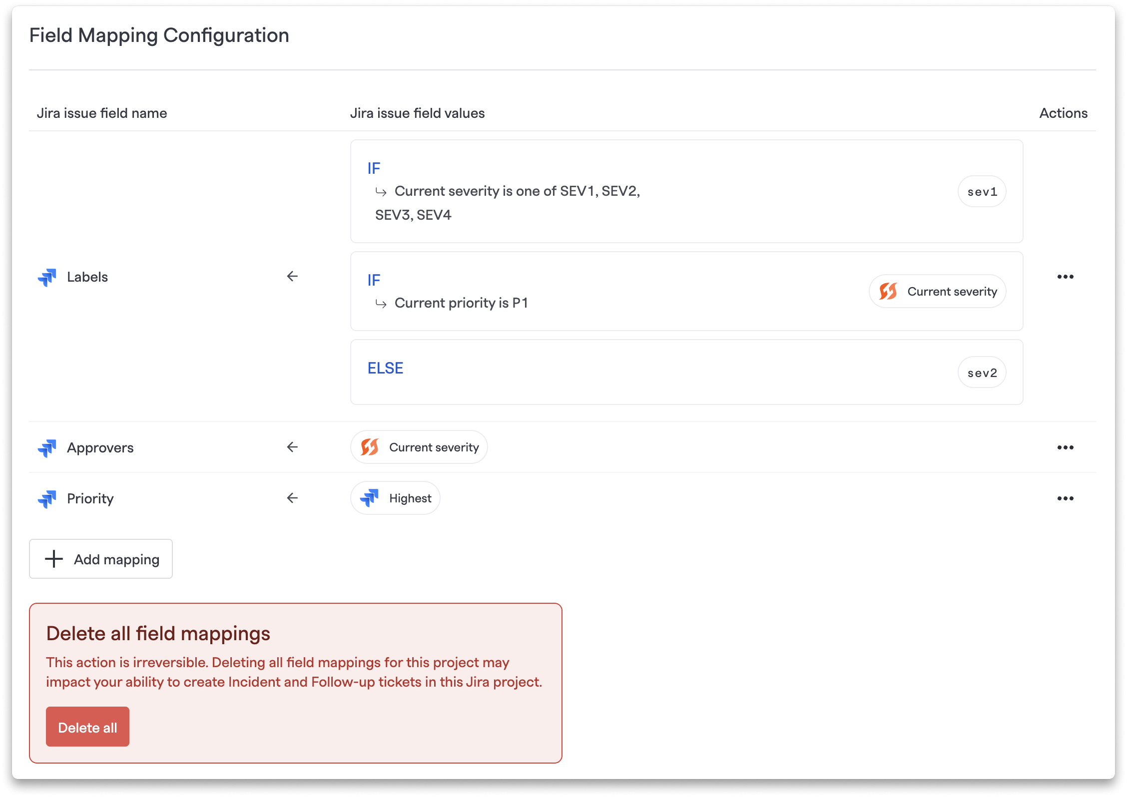 changelog 1 15 field mapping