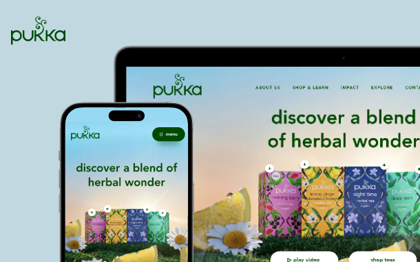 Headless Shopify D2C website design for Pukka Tea by Digitup