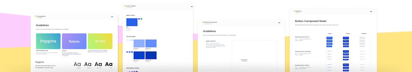 Digitup's AI-driven design system with typography, color palette, grid layout, and button components
