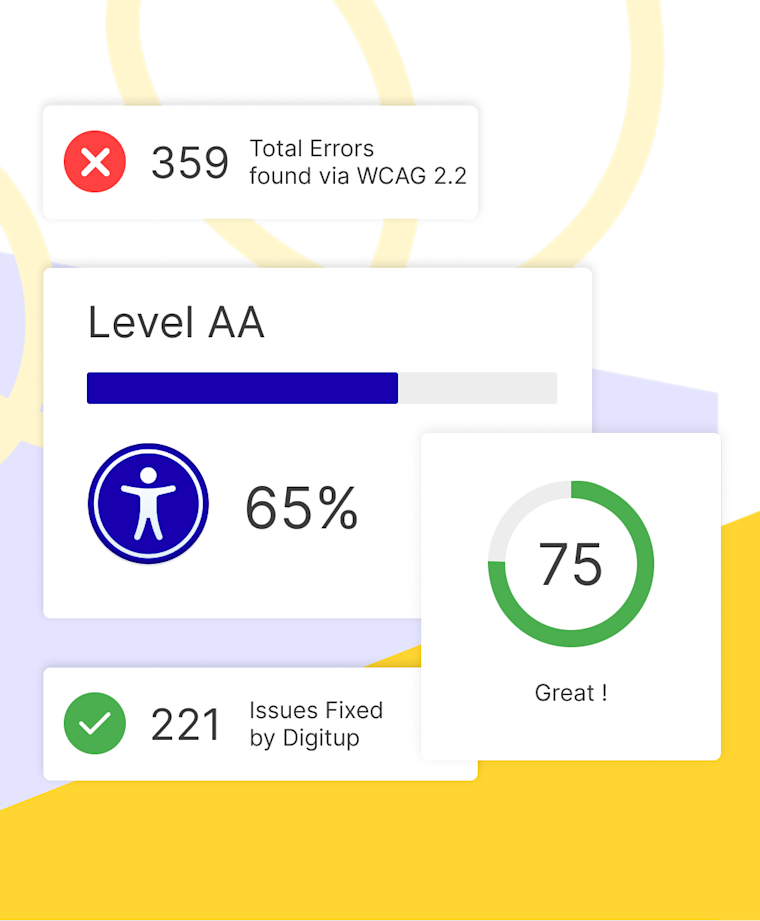 WCAG errors, fixes, and score improvement